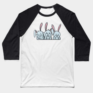Hear See Speak no evil rabbits happy easter 2021 bunnies Baseball T-Shirt